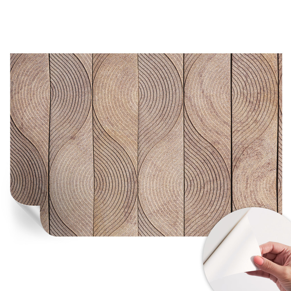 Papier peint photo moderne pour le salon Vagues de bois