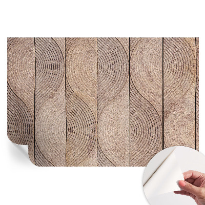 Papier peint photo moderne pour salon motif vagues de bois