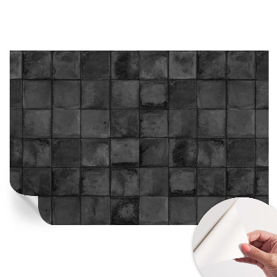 Papier peint photo autocollant pour la chambre Carreaux gris