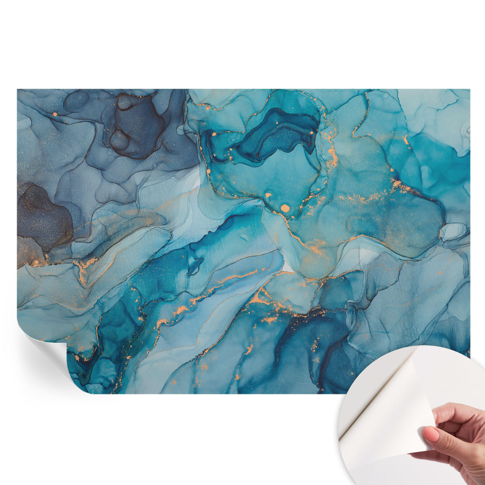 Papier peint photo moderne pour le salon Abstraction bleue