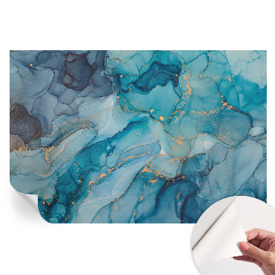 Papier peint photo moderne pour le salon Abstraction bleue