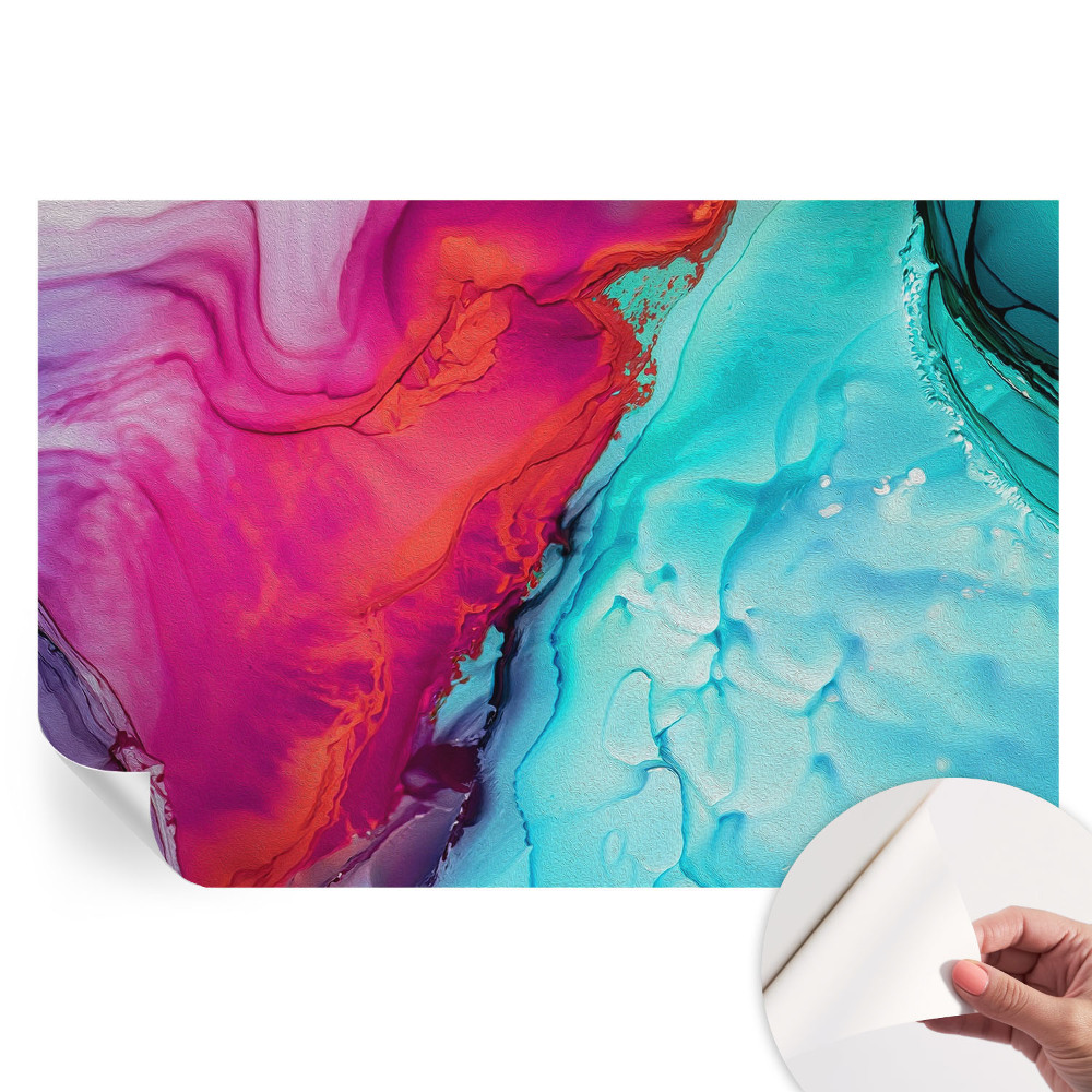 Papier peint photo autocollant pour la chambre Vague colorée