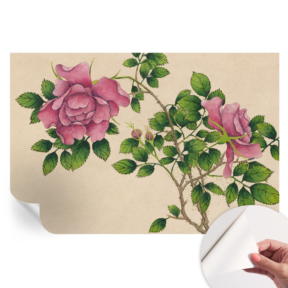 Papier peint autocollant pour le salon roses romantiques