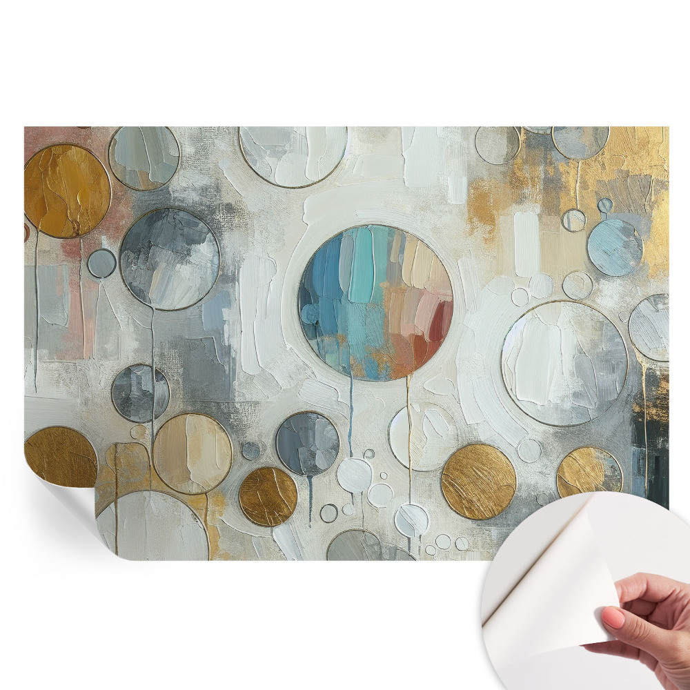 Fresque murale autocollante avec motifs de cercles géométriques