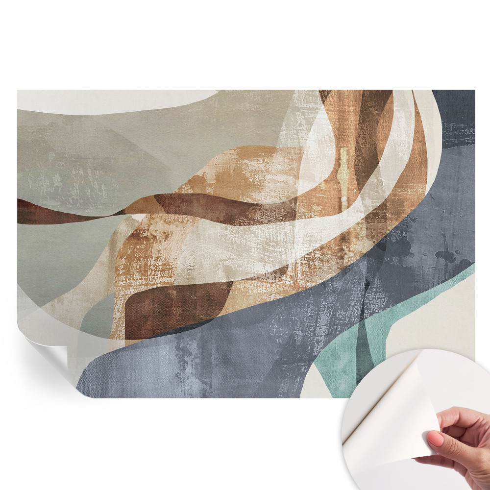 Papier peint photo autocollant pour chambre à motif de composition abstraite