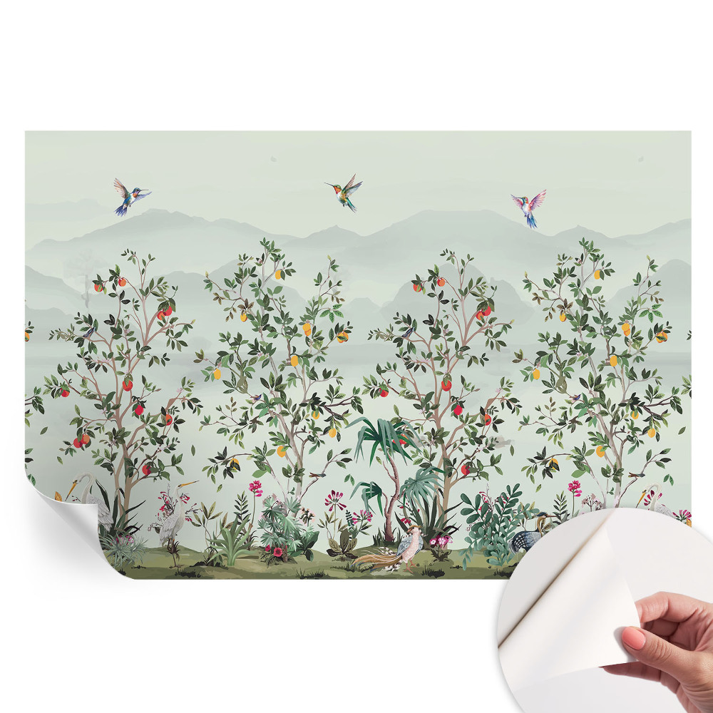 Papier peint autocollant motif arbres exotiques
