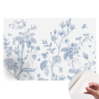 Papier peint photo autocollant pour chambre à motif floral