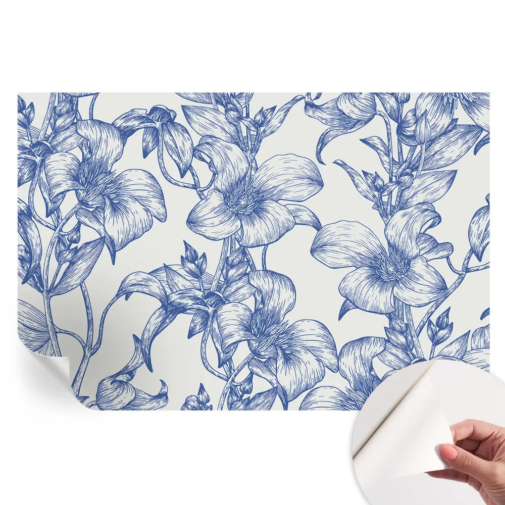 Papier peint autocollant pour salon à motifs de branches fleuries