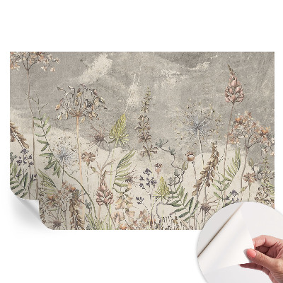 Fresque murale autocollante plantes sauvages
