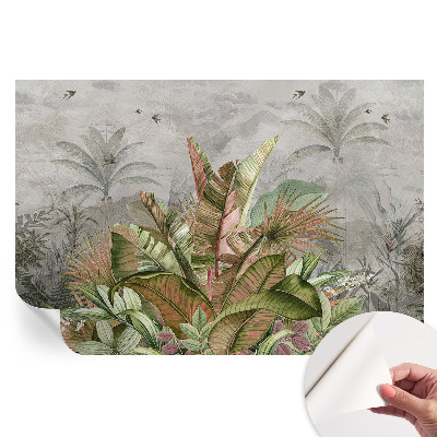 Papier peint autocollant jungle exotique pour salon