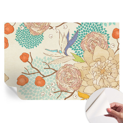 Papier peint autocollant pour le salon Fantaisie florale