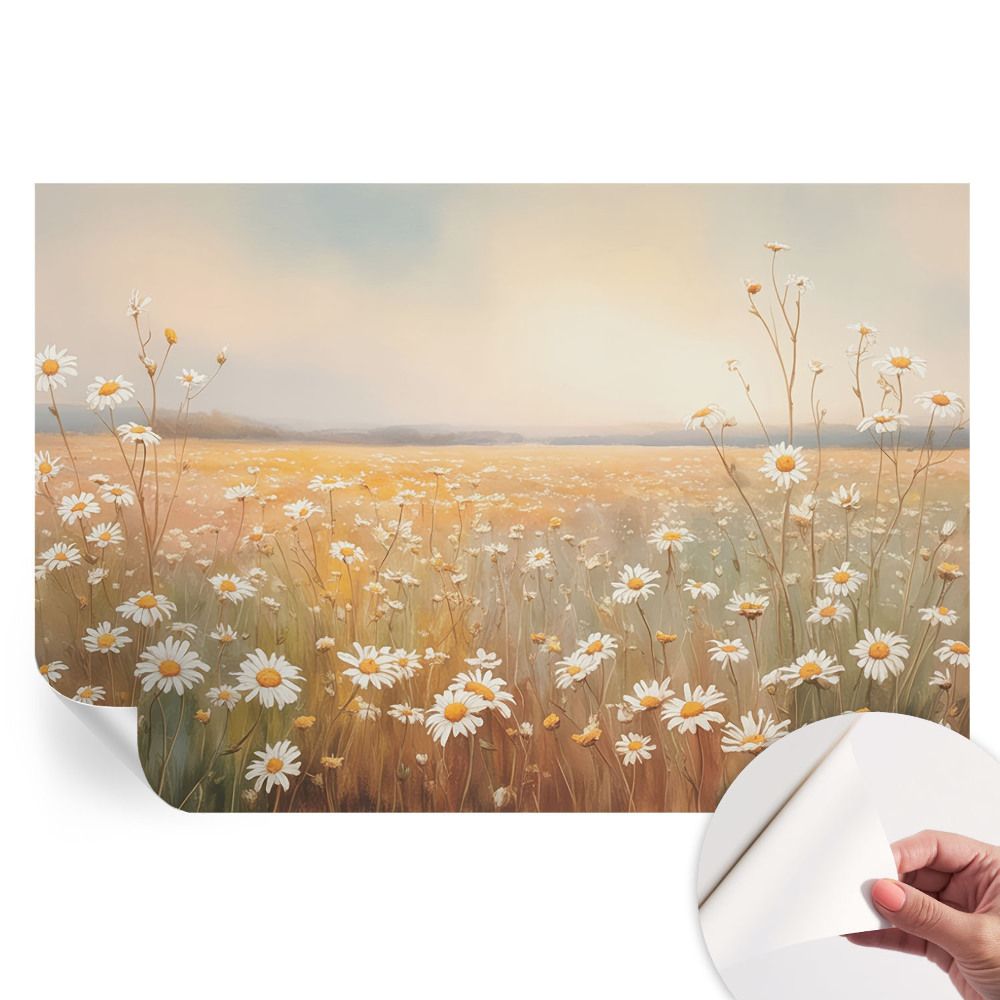 Papier peint photo moderne pour le salon prairie fleurie