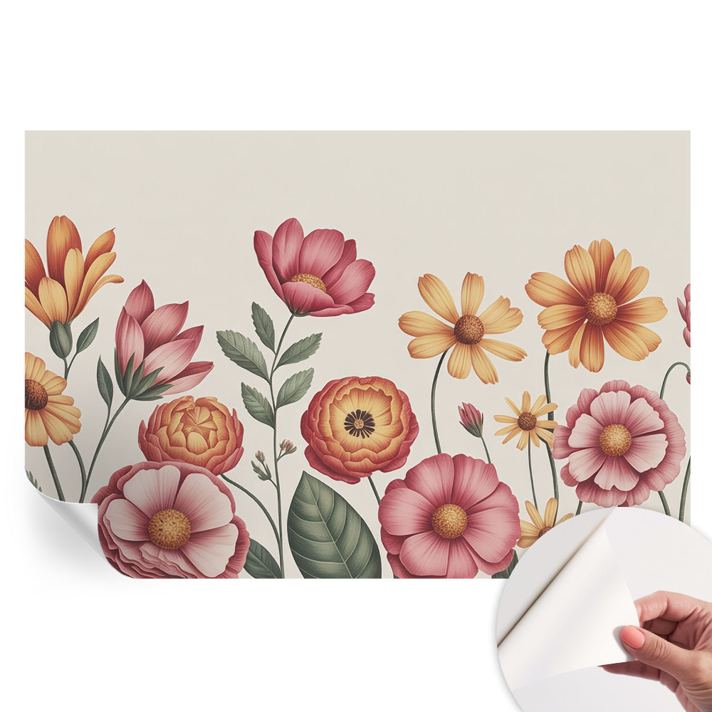Papier peint autocollant pour le salon composition florale