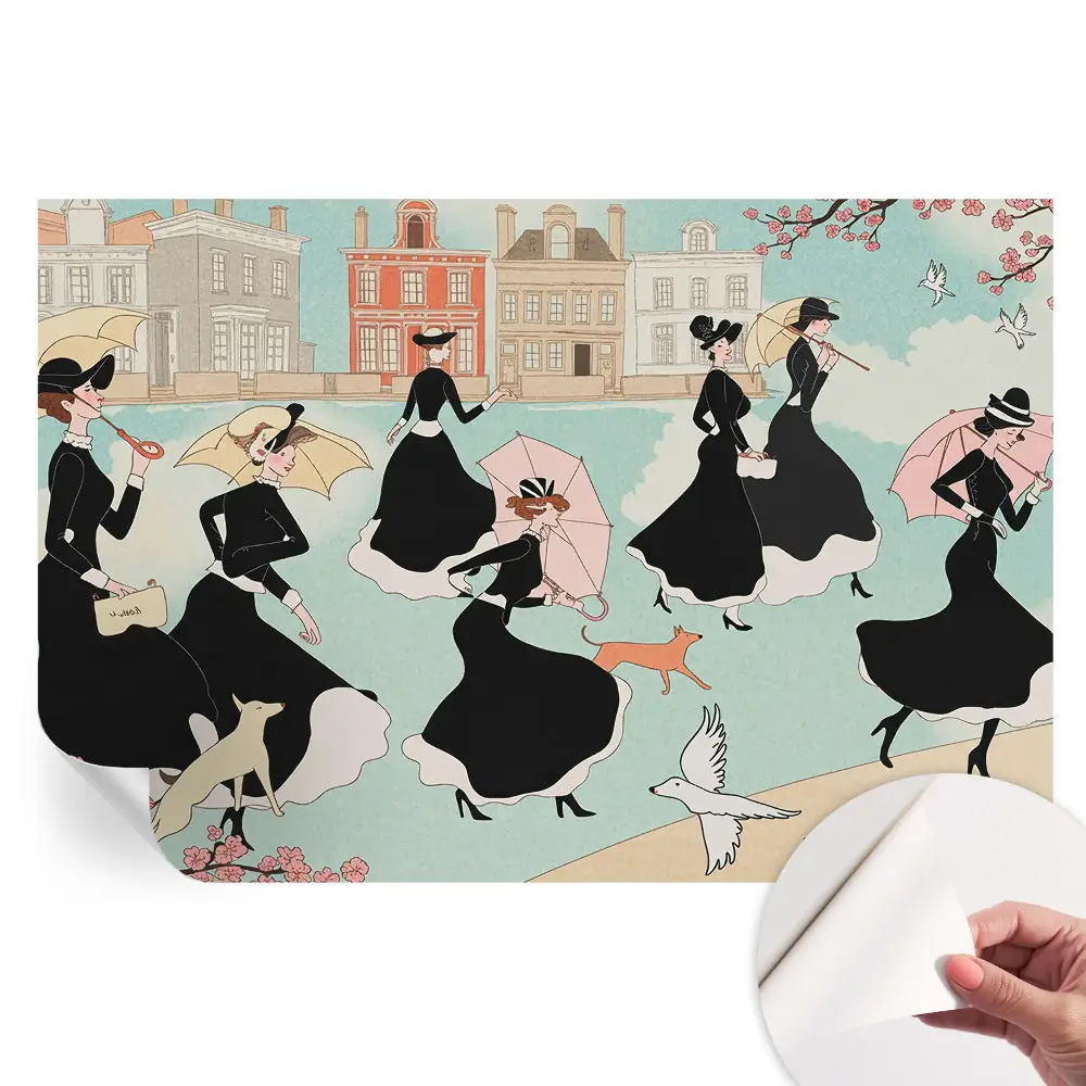 Papier peint photo autocollant Femmes marchant pour chambre