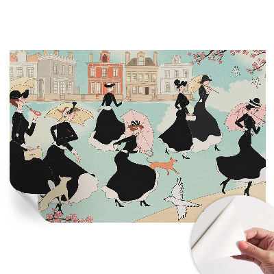 Papier peint photo autocollant pour la chambre Femmes marchant
