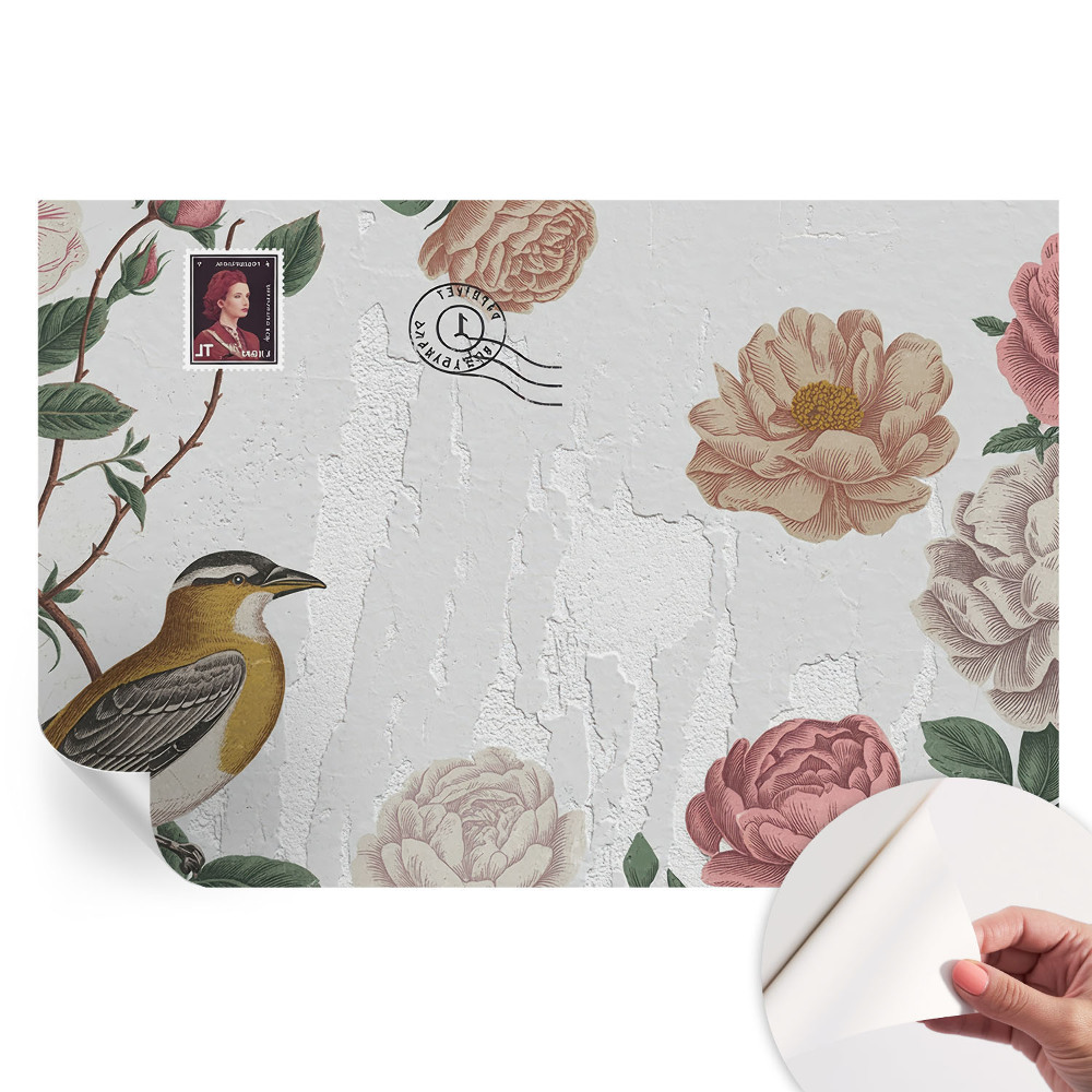 Fresque murale autocollante Fleurs vintage