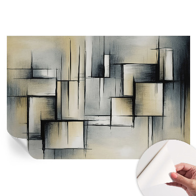 Papier peint autocollant pour salon à motif géométrique abstrait