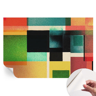 Papier peint photo autocollant abstraction géométrique pour chambre