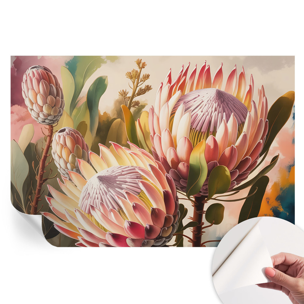 Papier peint photo autocollant pour la chambre Fleurs de protéa