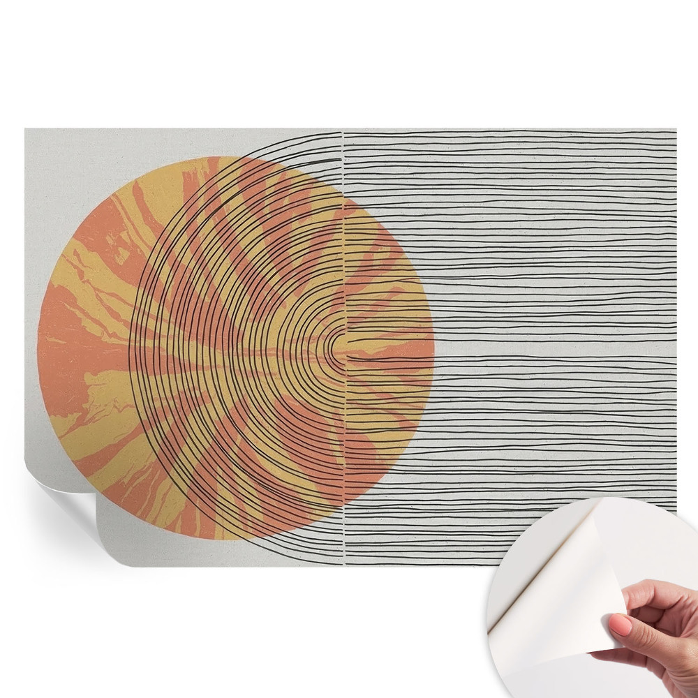 Fresque murale autocollante Cercle avec des lignes