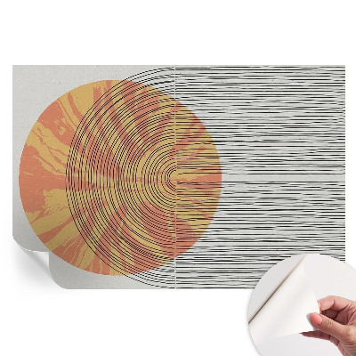 Fresque murale autocollante Cercle avec des lignes