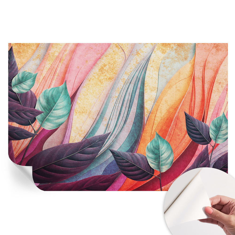 Papier peint photo autocollant pour la chambre Feuilles abstraites