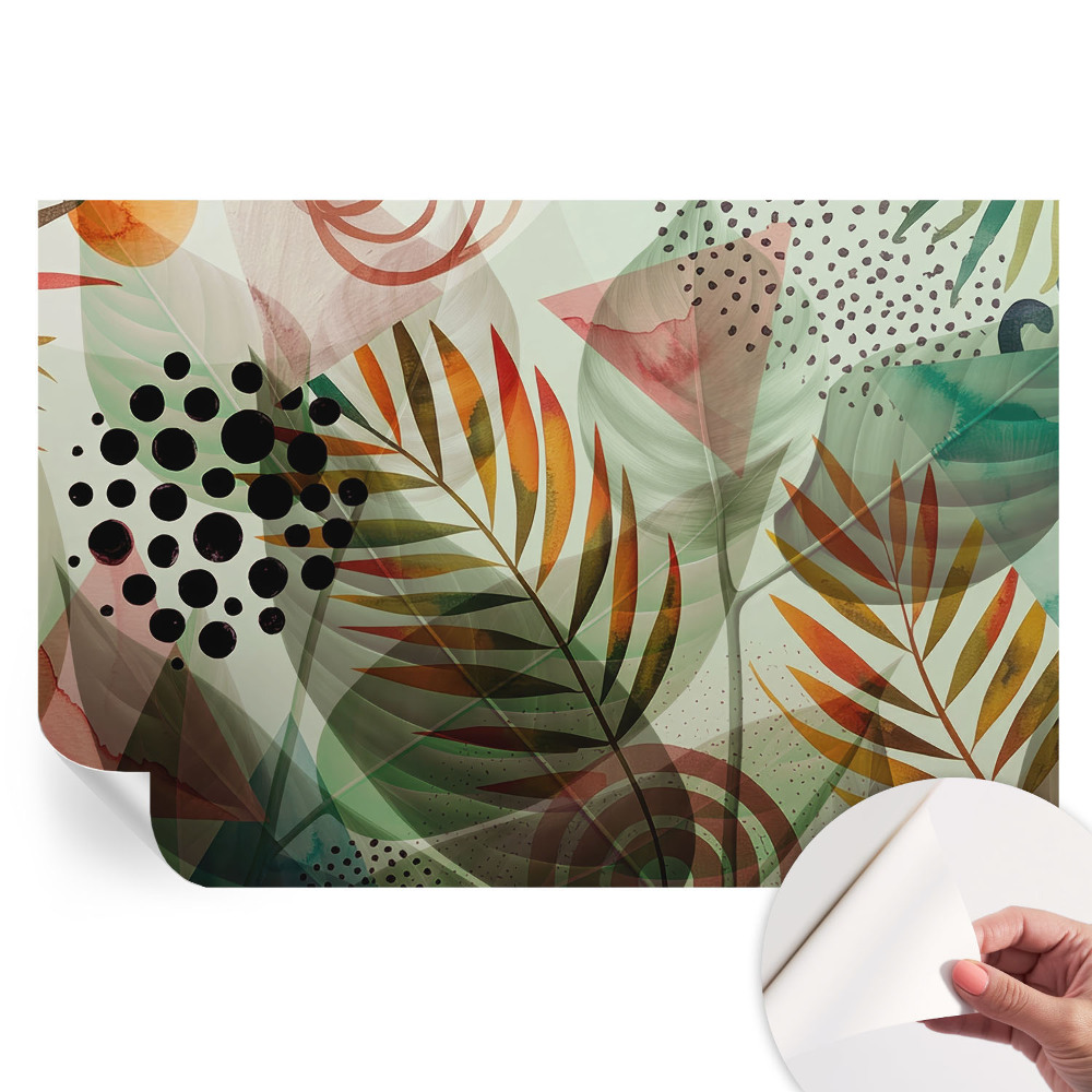 Papier peint photo moderne pour le salon Feuilles abstraites
