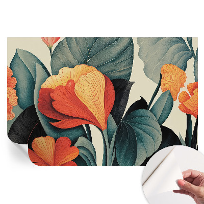 Papier peint photo moderne pour le salon fleurs colorées