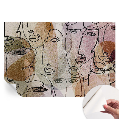 Papier peint photo moderne pour le salon faces linéaires