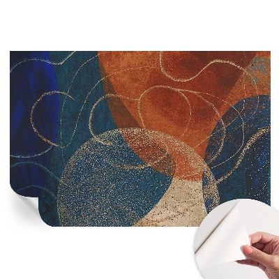 Papier peint autocollant pour le salon formes colorées