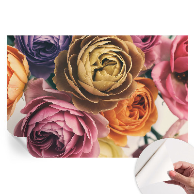 Papier peint photo autocollant Roses colorées pour chambre