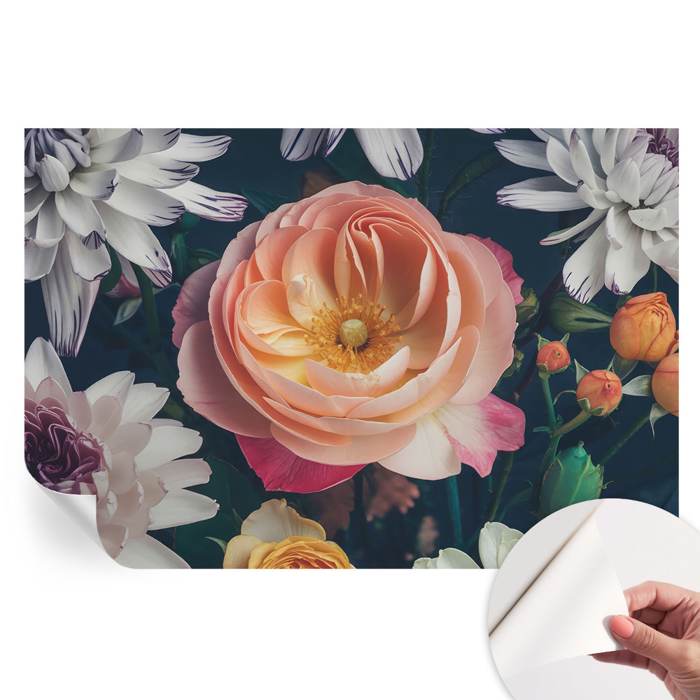 Papier peint autocollant Harmonie florale pour le salon