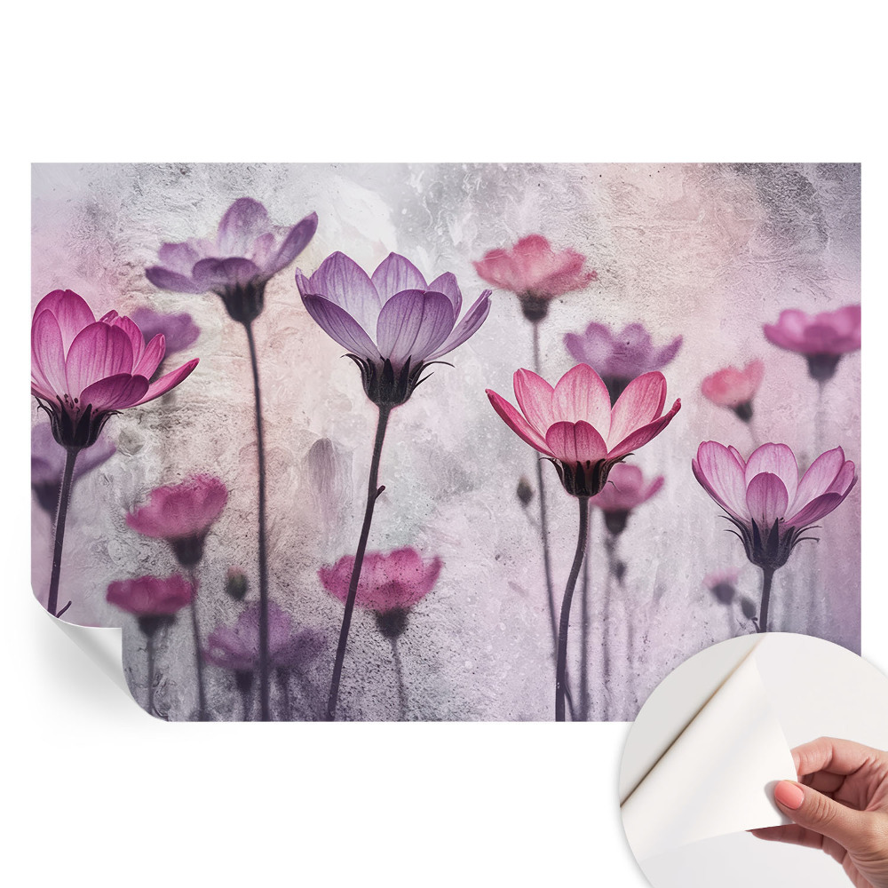 Papier peint autocollant pour le salon fleurs pastel