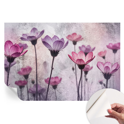 Papier peint autocollant pour le salon fleurs pastel