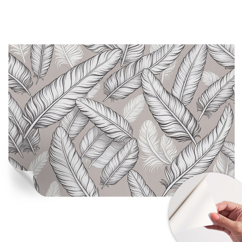 Papier peint photo moderne pour le salon Plumes subtiles