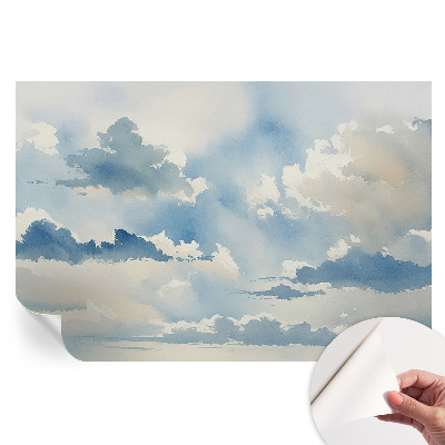 Papier peint photo autocollant pour chambre motif nuages célestes