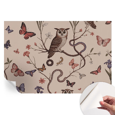 Papier peint autocollant pour le salon nature hibou