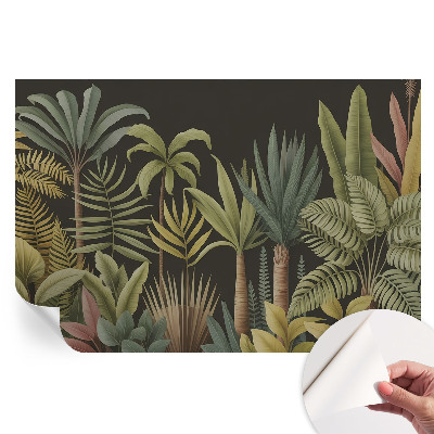 Fresque murale autocollante jungle tropicale