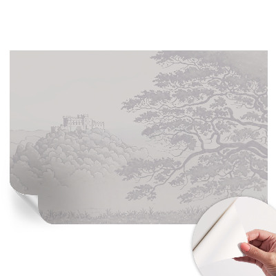 Papier peint photo autocollant paysage de château pour chambre