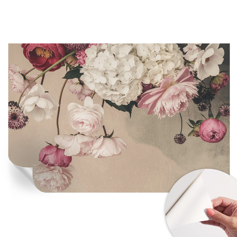 Papier peint photo autocollant pour la chambre Fleurs romantiques