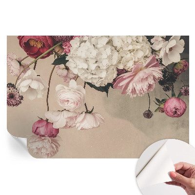 Papier peint photo autocollant pour la chambre Fleurs romantiques