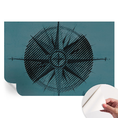 Papier peint autocollant pour salon motif compas marin
