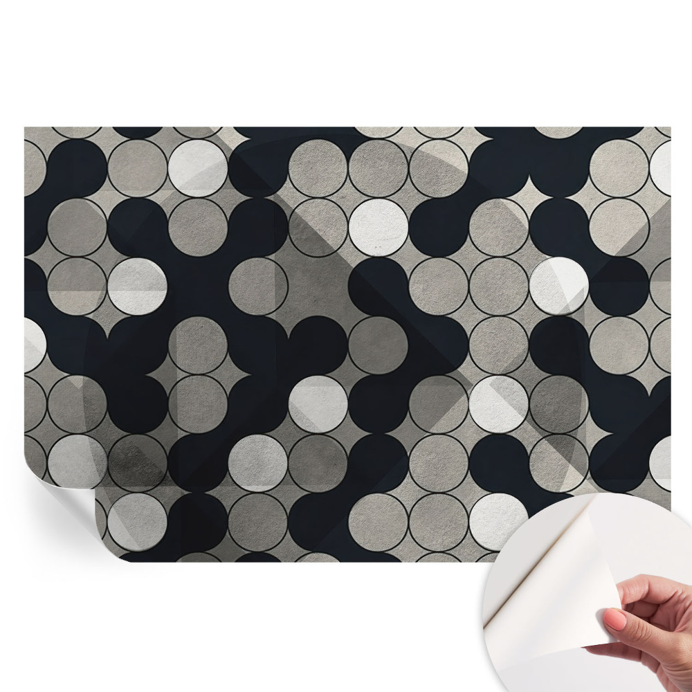 Papier peint autocollant pour salon à motif de cercles géométriques