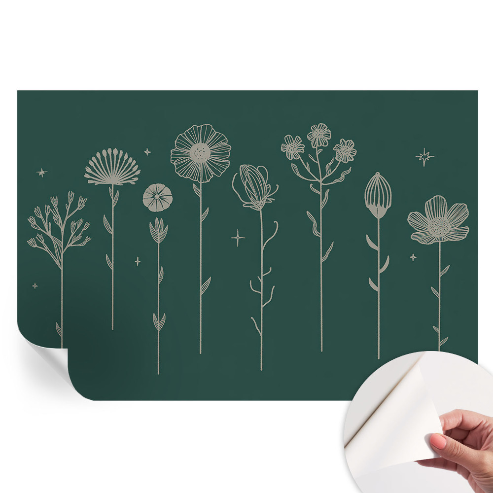 Papier peint photo moderne pour le salon Fleurs subtiles