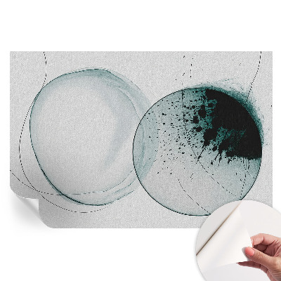 Fresque murale autocollante Cercles verts