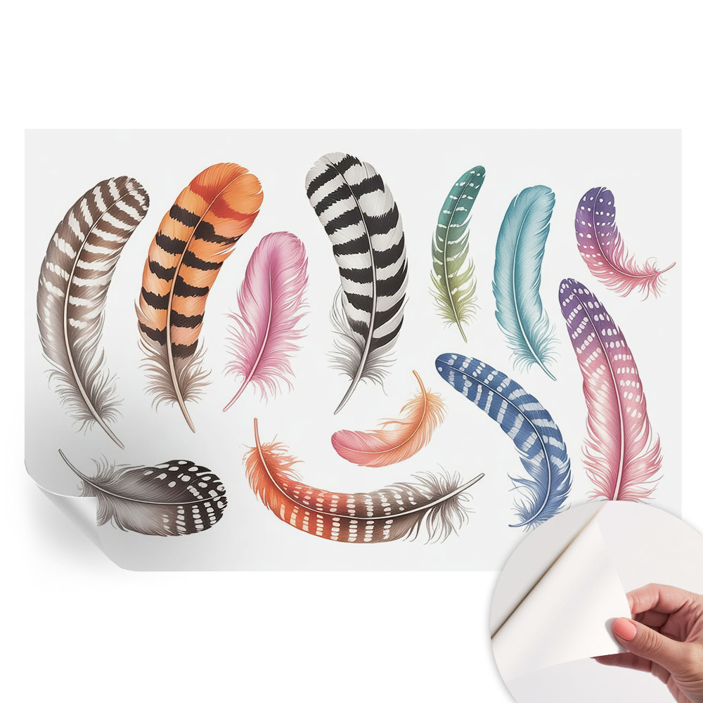 Papier peint photo moderne pour le salon plumes pastel