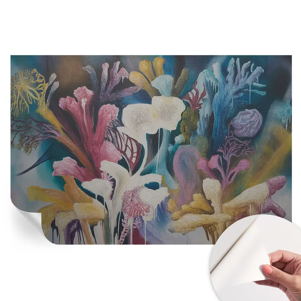 Fresque murale autocollante motif explosion florale