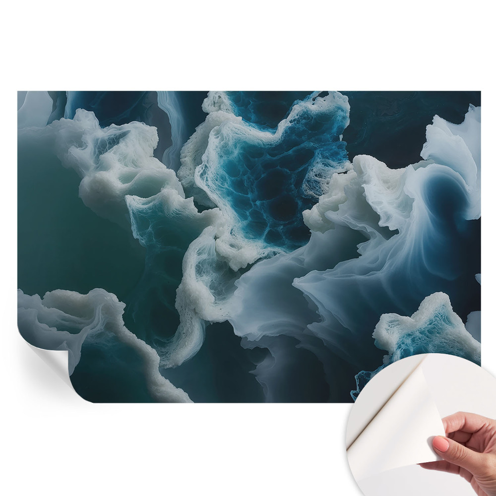 Papier peint autocollant pour salon motif vagues de la mer