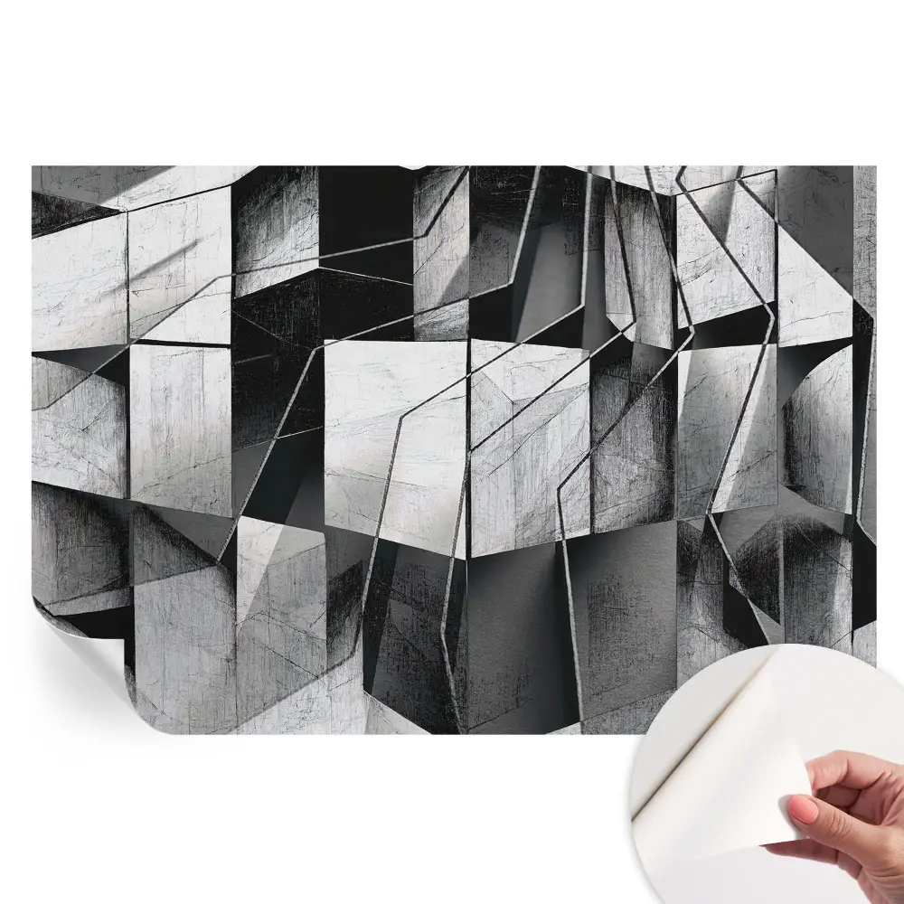 Papier peint photo moderne pour salon avec abstraction géométrique
