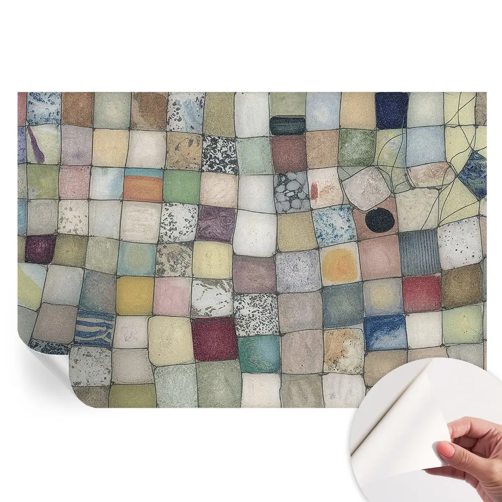 Papier peint photo autocollant à motif mosaïque colorée